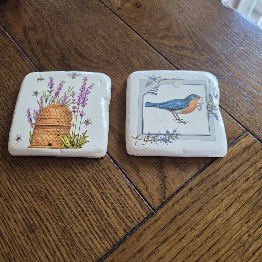 Pair Of Mary Lake Thompson Cork Backed Coasters